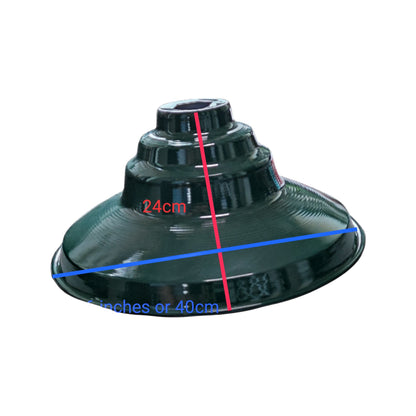 Amco Lamp Cover 16 Inches Shallow Type with E27 Socket Arm and Claw Foot Mounting, Sombrero Green Lamp Reflector