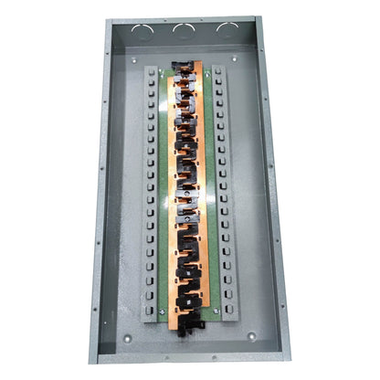 Electrical panel with wiring on a white background