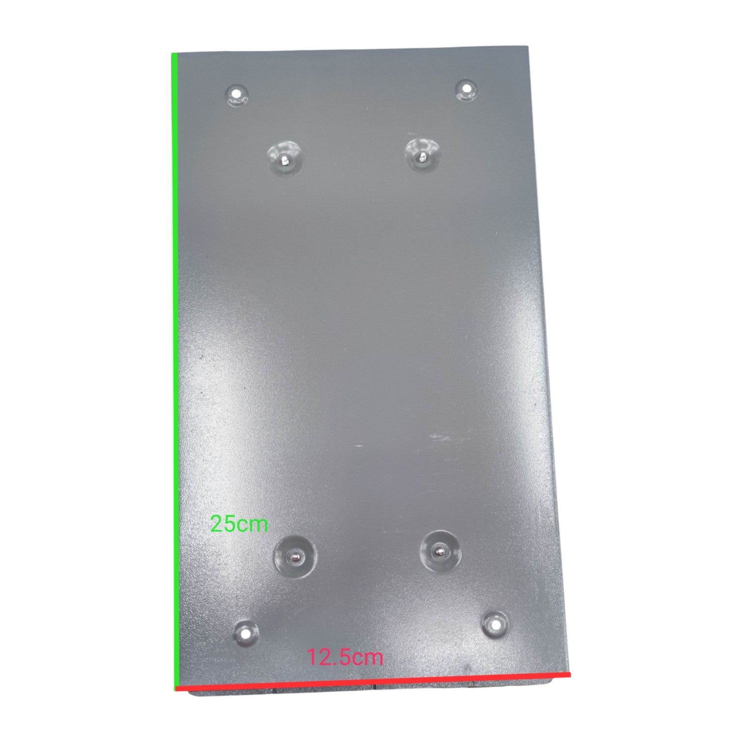 Metal plate with measurement markings on a white background America Panel Board 6X6 For 2 Pole Plug In Circuit Breaker Side Main 12 Holes Distribution Panel 10 Branches Flush Mounted Electx Electrical Supply