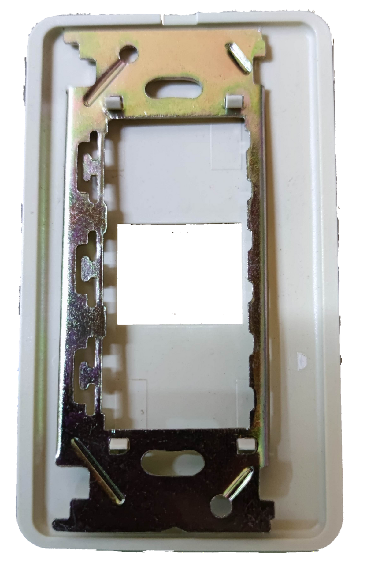 Anam 1 gang switch plate with metal mounting bracket for electrical circuitry and parts