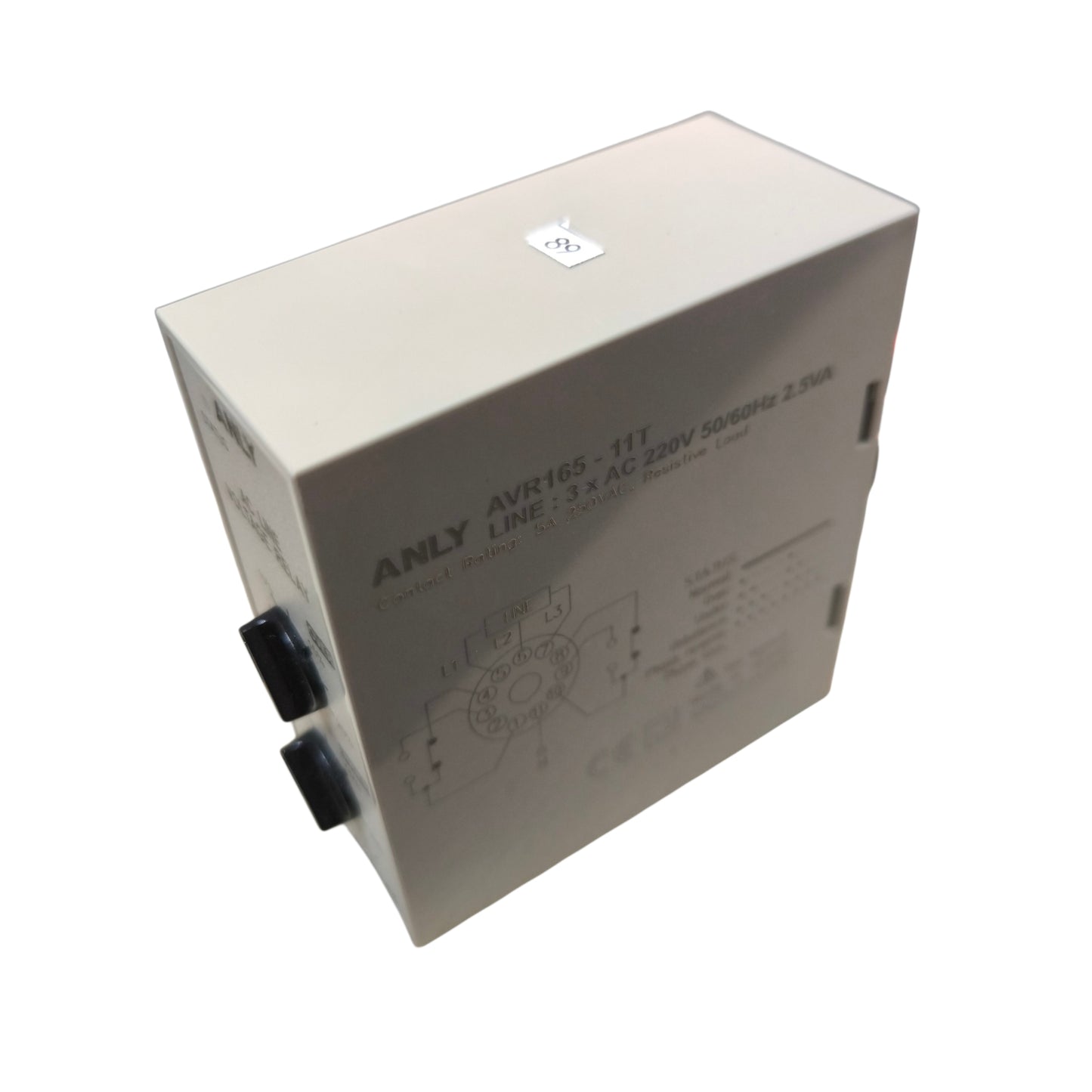 Rectangular electronic device with 'ANLY' branding on a white background