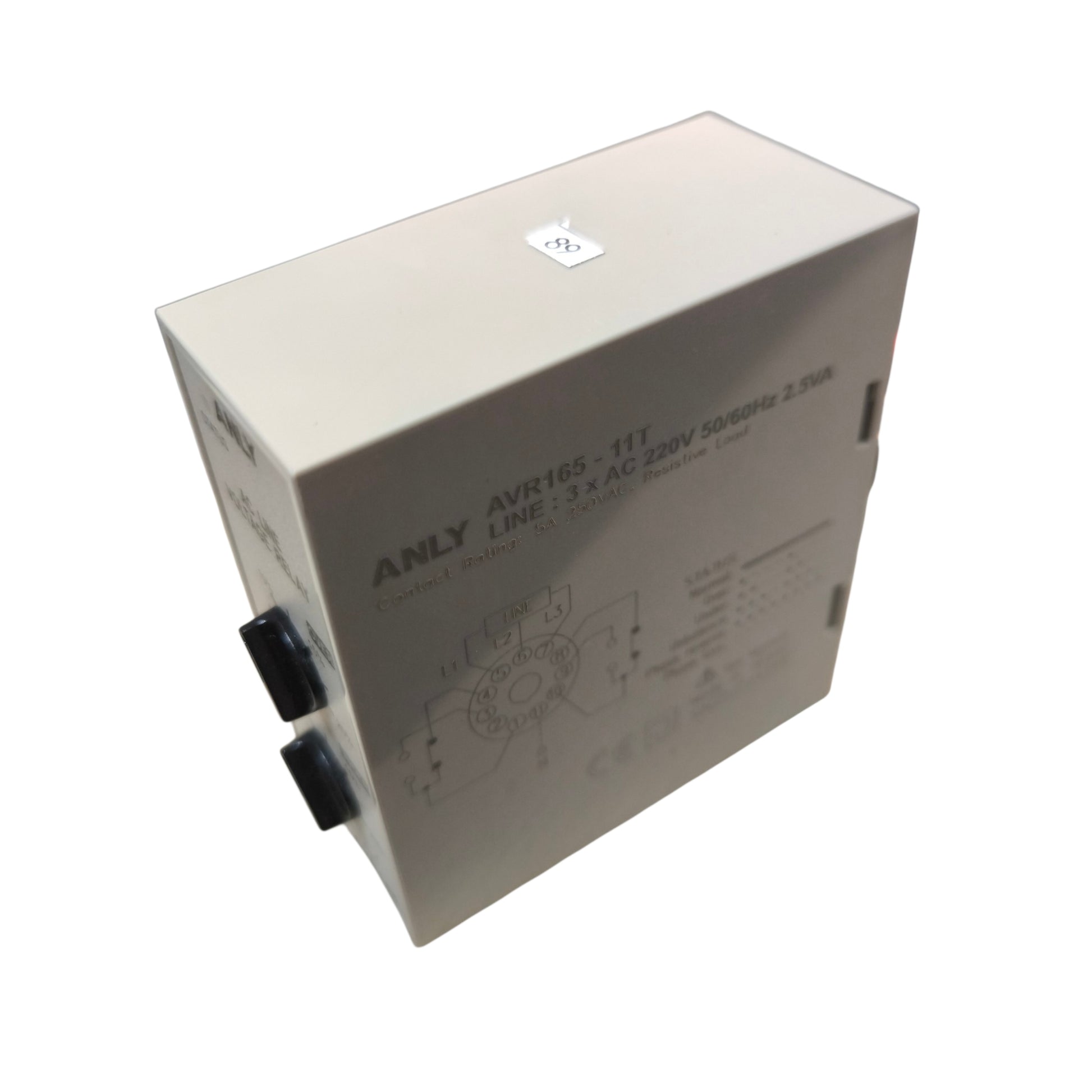 Rectangular electronic device with 'ANLY' branding on a white background