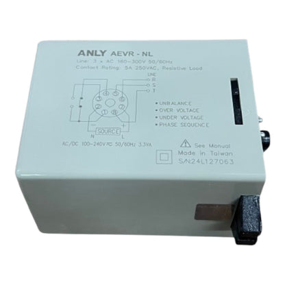 Anly Digital 3 Phase Voltage Relay 160-300V AC and DC 100VAC-240V AEVR-NL Electx ELectrical Supply