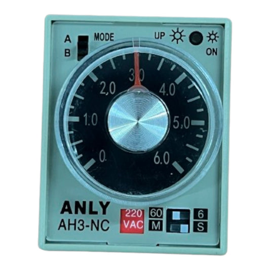 Control panel with a dial and labeled 'ANLY AH3-NC' on a white background