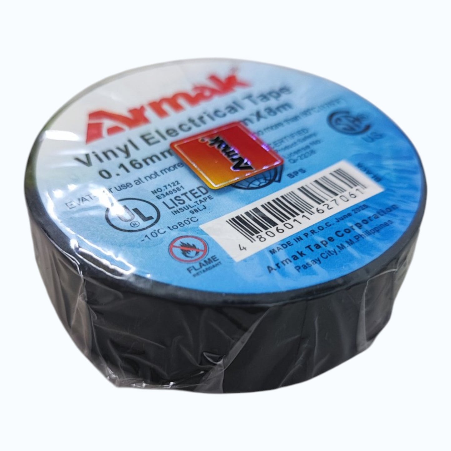 Armak Electrical Tape,Vinyl Electrical Tape 0.16mm × 19mm × 8meters Black