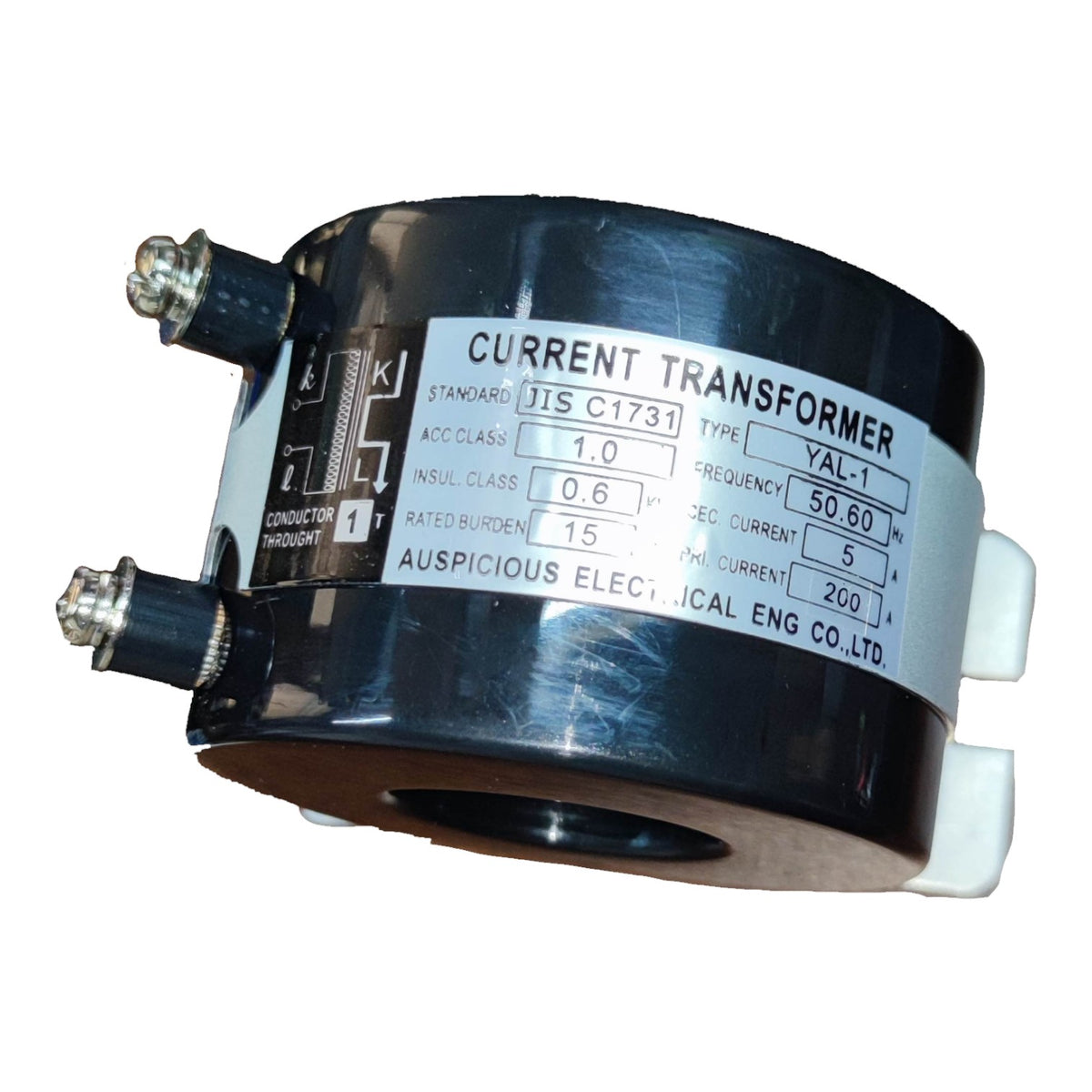 Auspicious 200:5A Current Transformer Type 690V AC Max YAL-1 JIS C1731 Primary Current 200A Secondary Current 5A  Rated Burden 15VA ACT200/5