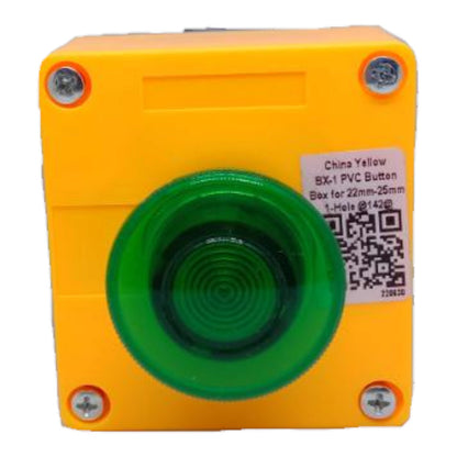 Auspicious Illuminated Switch 22mm 3A 220V Emergency Push Button Green 1NO with Surface Type Box Electx Electrical Supply