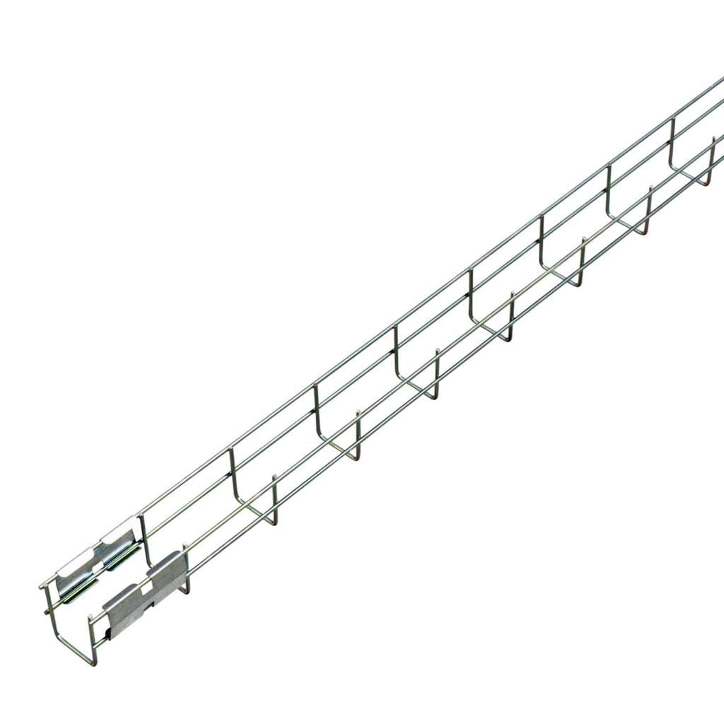 A long, narrow metal cable tray or conduit guide with multiple parallel horizontal bars and angled support brackets, shown on a plain white background.