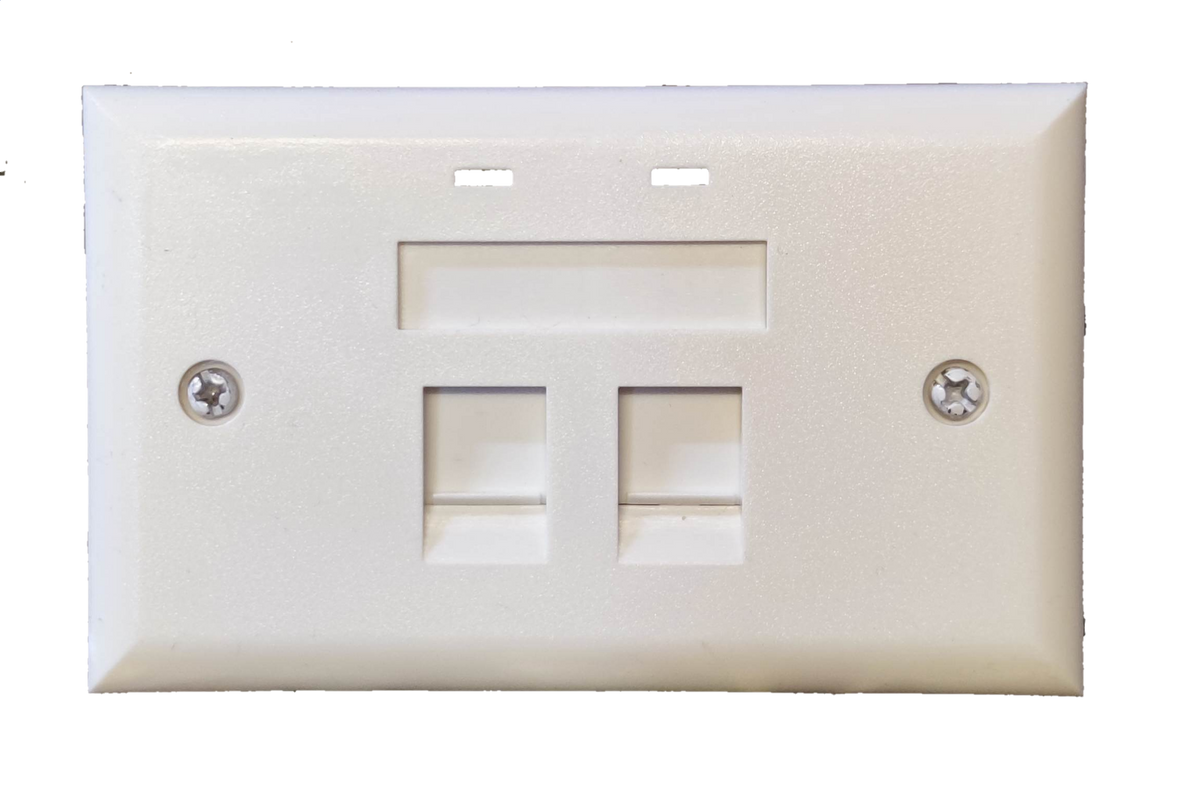 Belkin 2 gang Cat 6 LAN outlet in white with dual ports for high-speed network connections