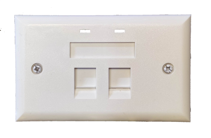 Belkin 2 gang Cat 6 LAN outlet in white with dual ports for high-speed network connections
