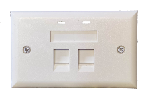 Belkin 2 gang Cat 6 LAN outlet in white with dual ports for high-speed network connections