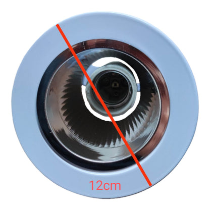 Wheel with a central bearing and blue rim, marked with '12cm' on a white background