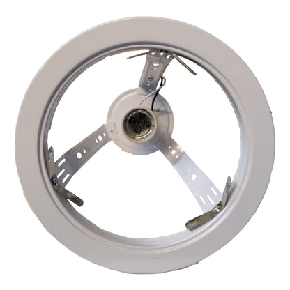 White wheel with mechanical components on a white background