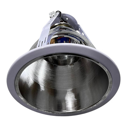 Metallic light fixture on a white background