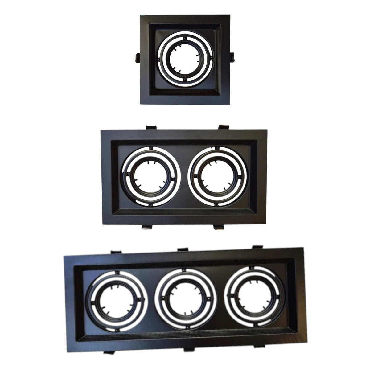 Biglite Recessed MR16 Fixture All Black Available in 1, 2 or 3 Lights MR16R-BK