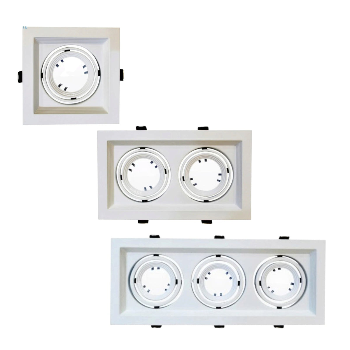 Biglite Recessed MR16 Fixture All White Available in 1, 2 or 3 Lights MR16R-WH