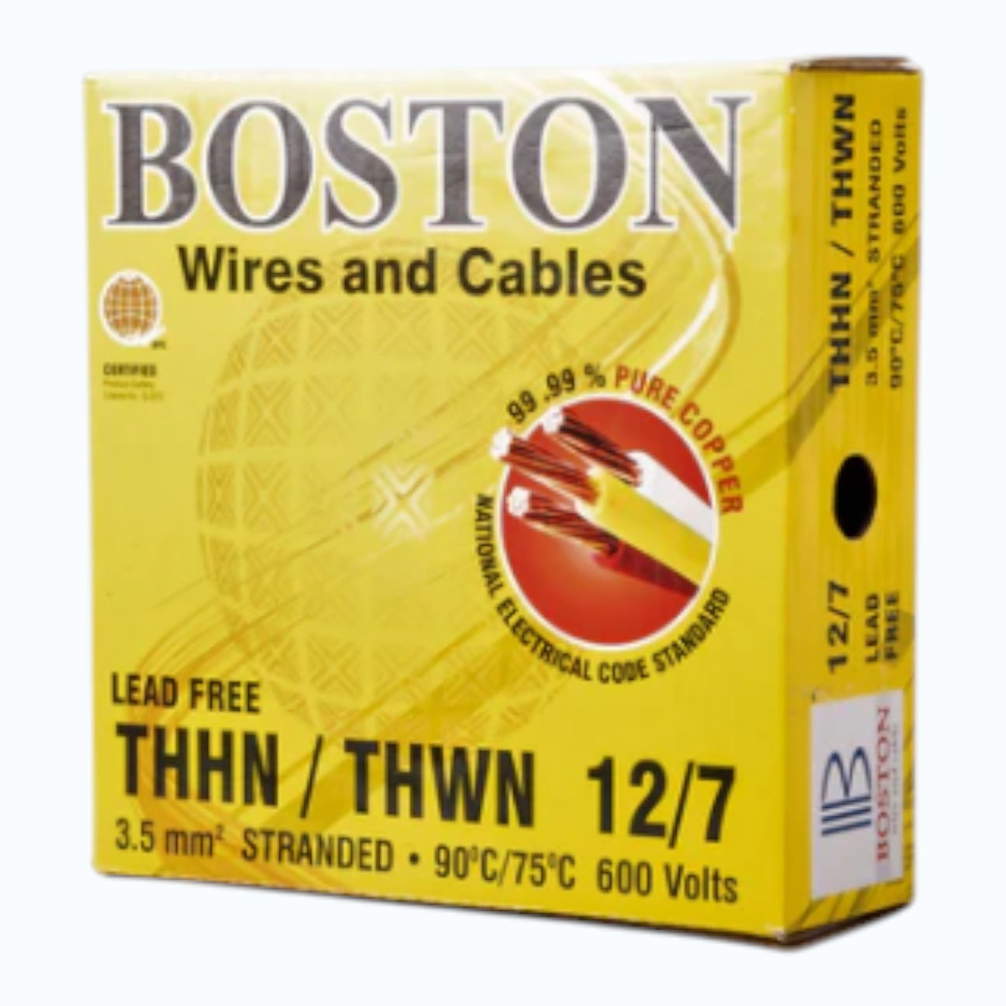 Boston THHN/THWN AWG 12/7, THWN/THHN 3.5mm² Stranded 150 Meters/Roll Red