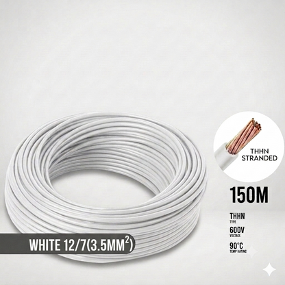 Boston THHN/THWN AWG 12/7, THWN/THHN 3.5mm² Stranded 150 Meters/Roll White