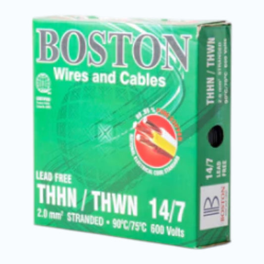 Boston THHN/THWN AWG 14/7, THWN/THHN 2.0mm² Stranded 150 Meters/Roll Green