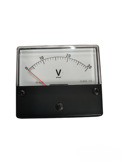 Brother Panel Meter 15V AC analog voltmeter with white dial and black casing for electrical testing