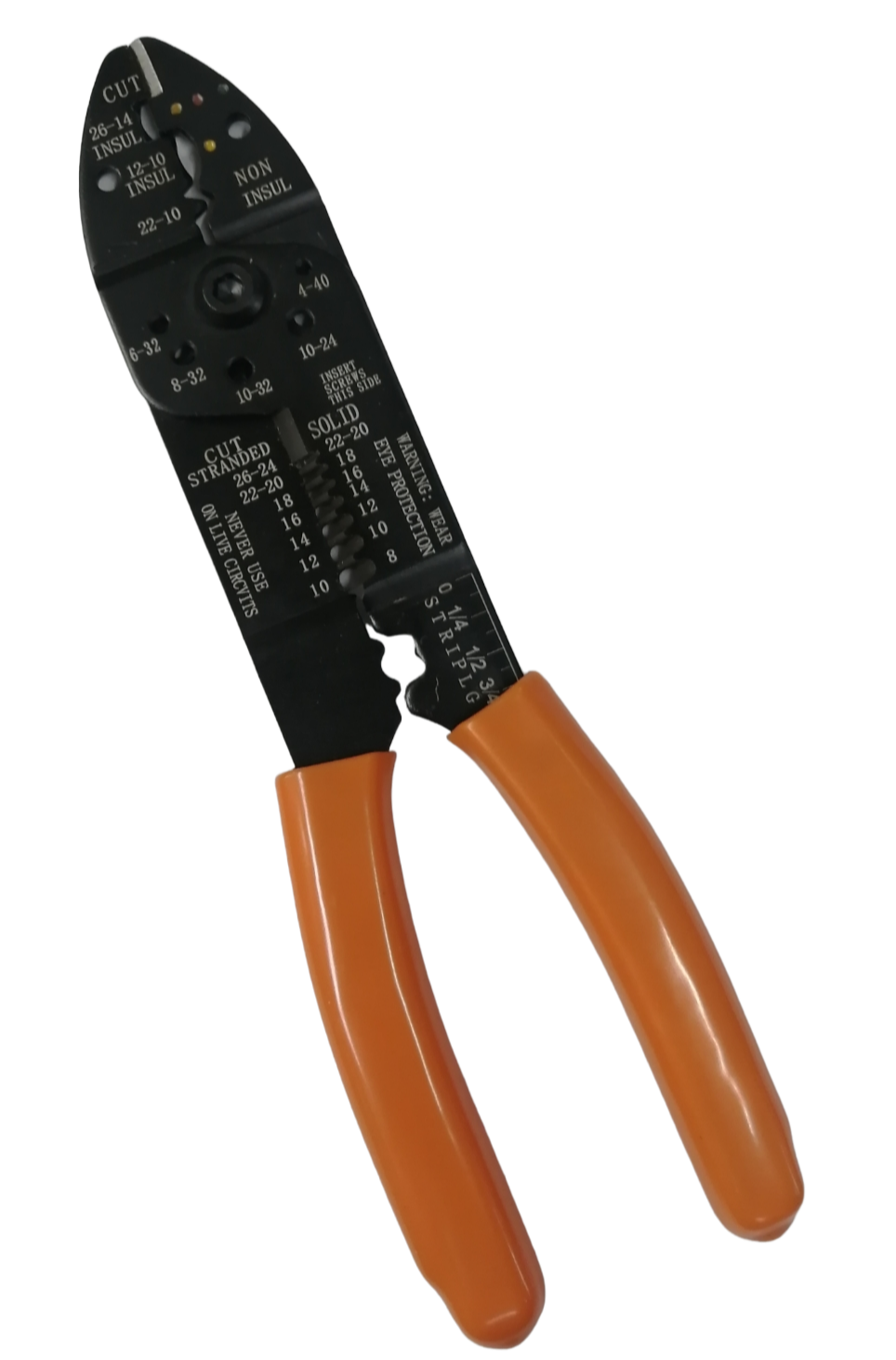 Butterfly 9 Inch Wire Stripper 225mm 2209 with orange handles for cutting and stripping wire