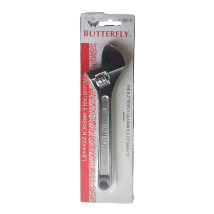 A Butterfly brand 1/2 inch adjustable wrench in its original retail blister packaging, shown against a plain white background.