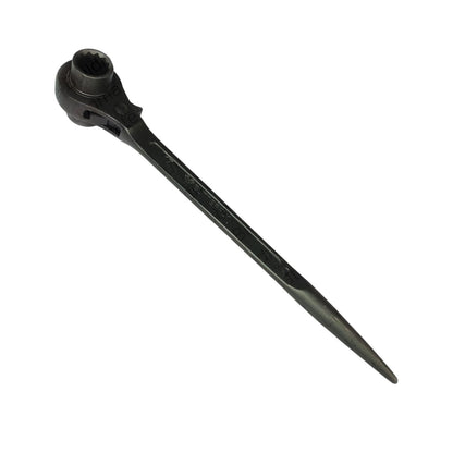 A black metal garden stake with a threaded socket at one end, shown diagonally on a plain white background.