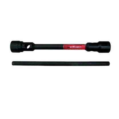 A black socket wrench extension bar with a red brand label reading 'SUPERLY' and a separate black extension piece below it, shown on a plain white background.