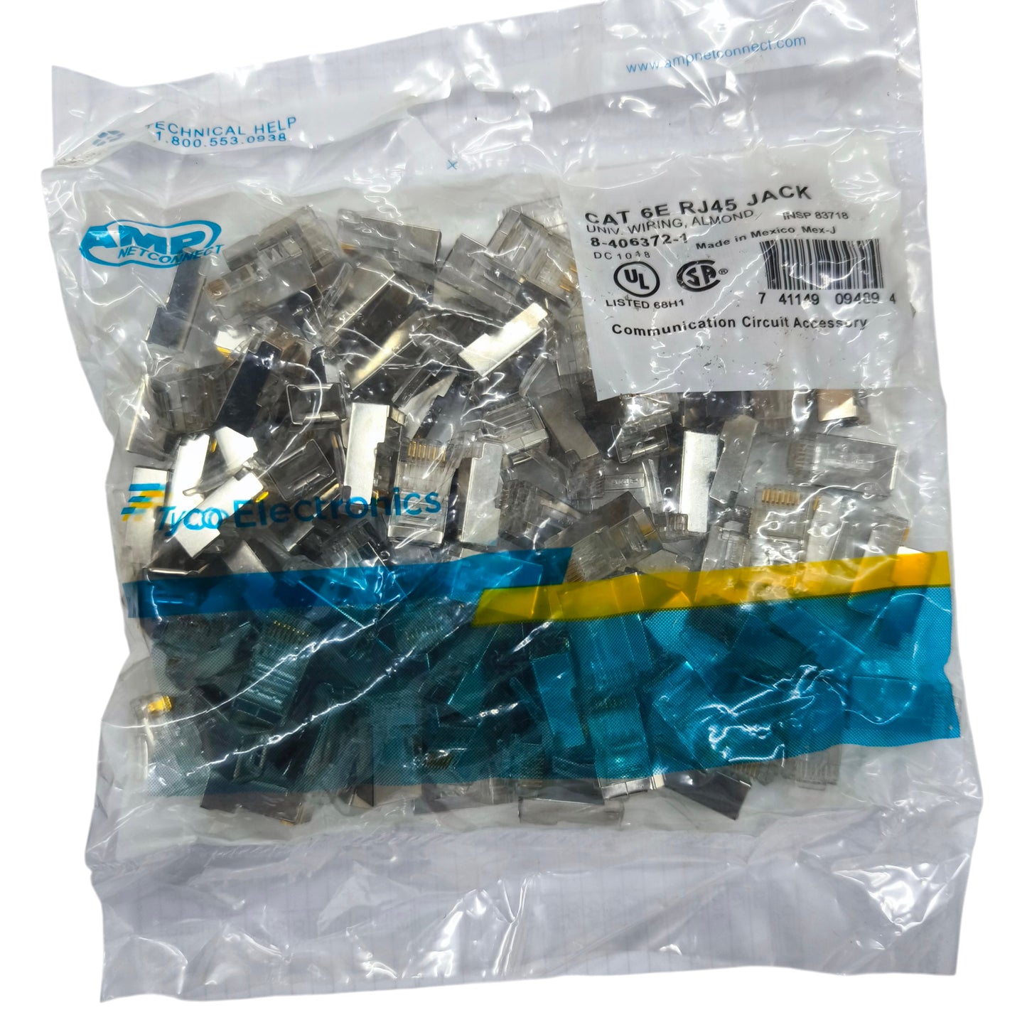 AMP CAT 6E UTP Shielded Connector 5 PCS per Order, CAT 6  RJ45 Connector Metal