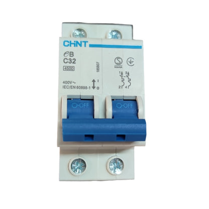 CHINT 32A 2Pole Miniature Circuit Breaker 4.5 KAIC 220V DIN Rail Type MCB - EB2PC324.5KA Electx Electrical Supply 