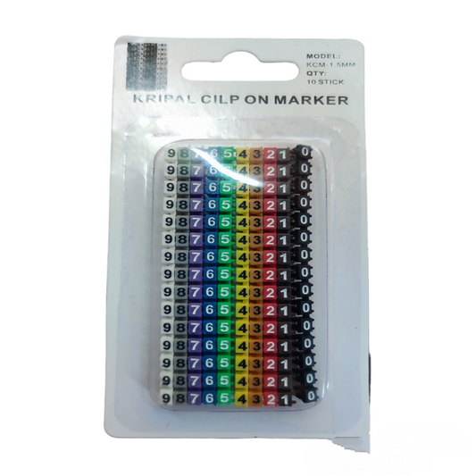 Grippes Cable Marker Clip On 0-9 in multiple colors for easy cable identification and management