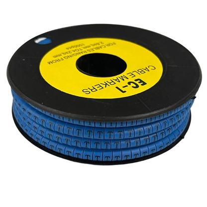 Cable (T) Marker 2.6mm to 4.2mm 1000pcs Blue EC-1B