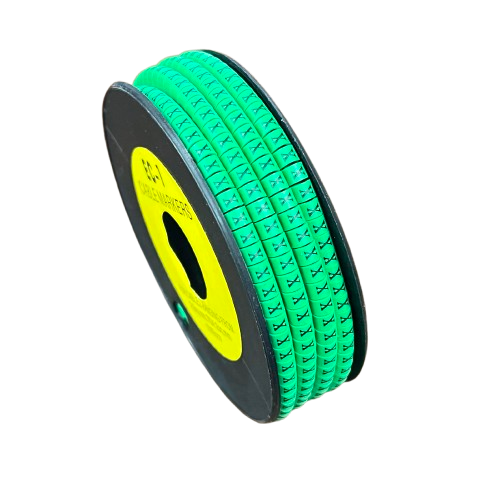 Cable (X) Marker EC-1 Green 2.6mm to 4.2mm 1000pcs 1 Roll  EC-1G(X)