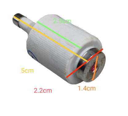 Ceramic Fuse 2A 500V E27 Socket with white ceramic body and metal end caps for electrical circuitry