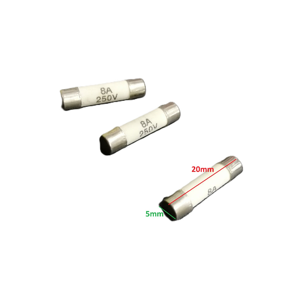 Ceramic Fuse  Porcelain Fuse 5x20 8 Ampere 250V  with dimension