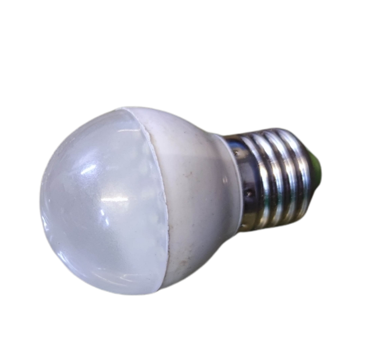 2W LED Bulb 220V AC E27 Warm White with frosted dome and metal screw base