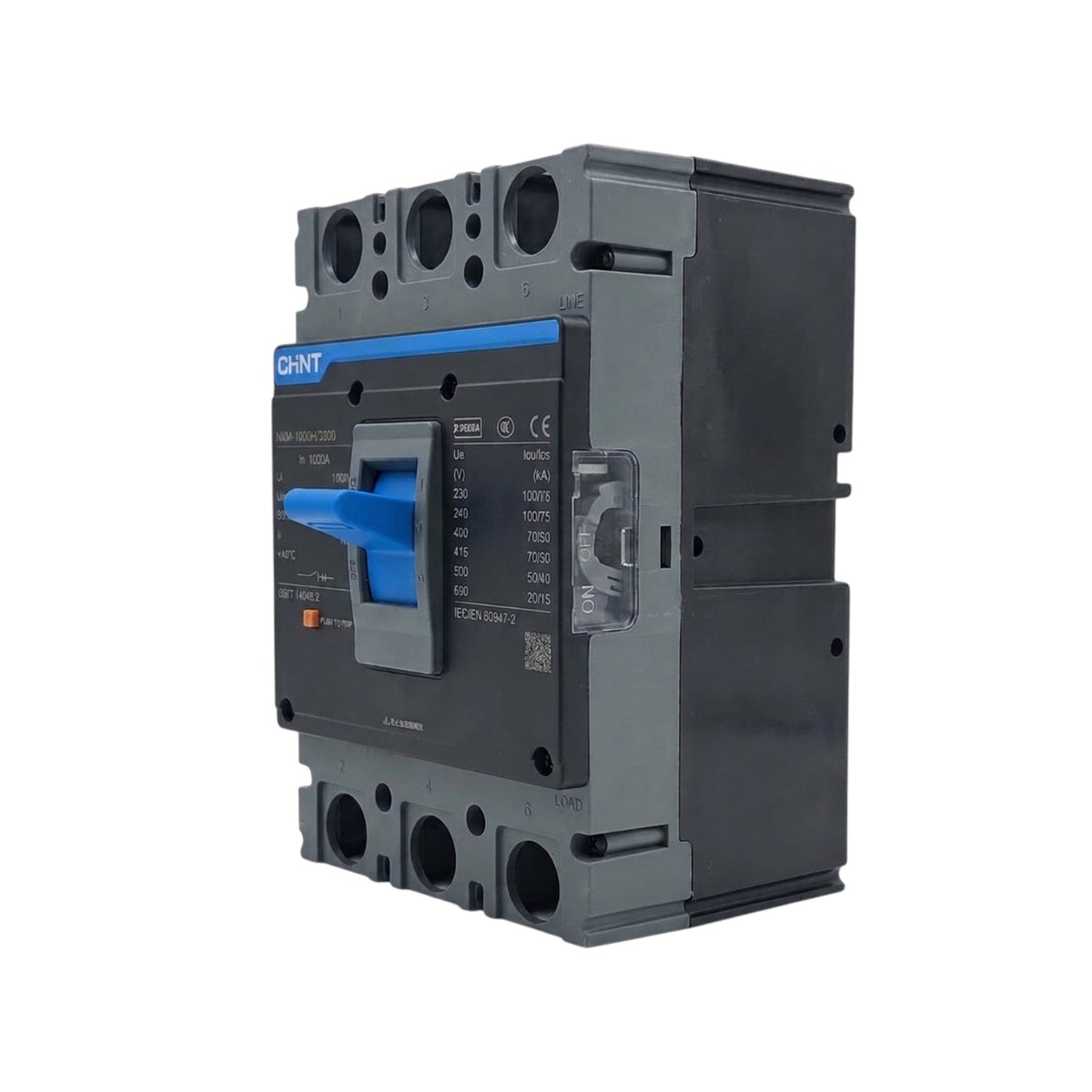 Chint 1000A 3 Pole Industrial Circuit Breaker 3 Phase 1000AF 100KAIC 220V 70kA 415V MCCB NXM-1000H/3300/1000A