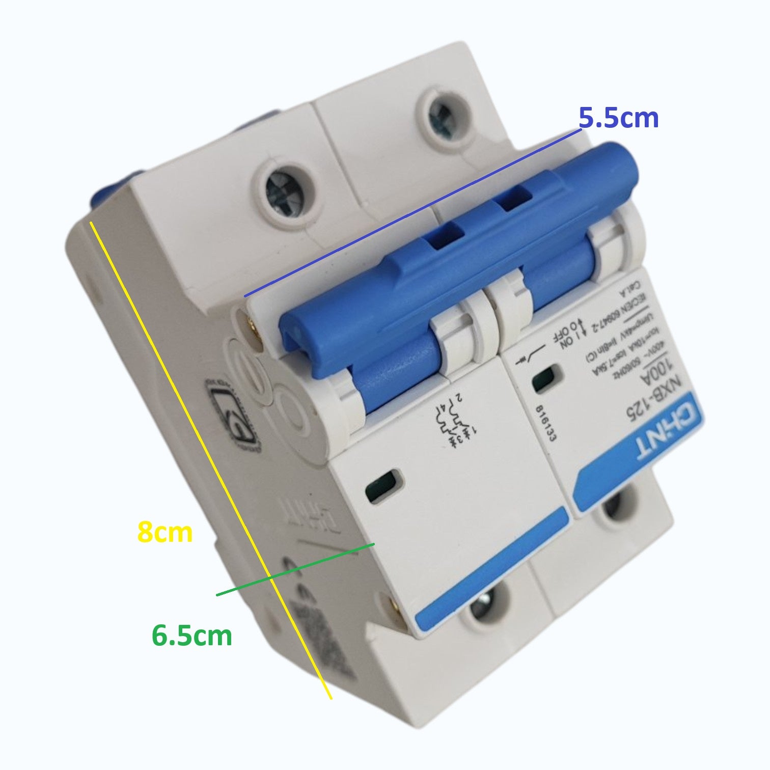 Chint 100A 2Pole Single Phase 10 KAIC 220V Miniature Circuit Breaker (DIN Rail Type) (MCB) NXB-125 100A 2P