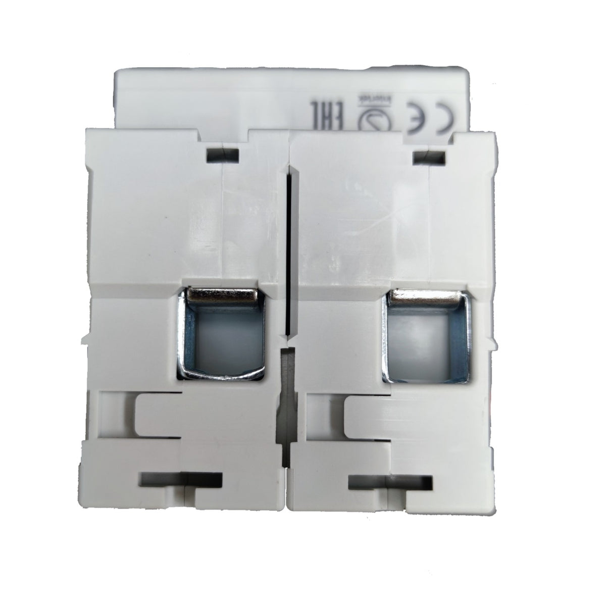 Two white plastic RJ45 Ethernet connectors shown side-by-side on a plain white background.