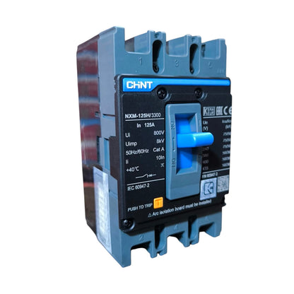 Chint 125A 3 Pole Industrial Circuit Breaker 3 Phase 125AF 75KAIC 220V 50kA 415V MCCB NXM-125H/3300/125A