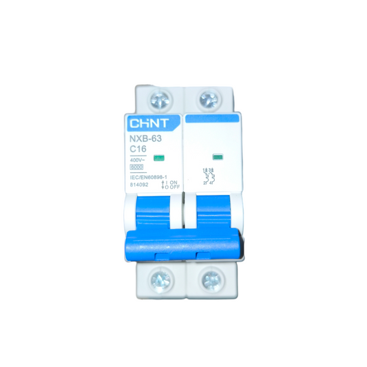 Circuit breaker with CHINT branding on a white background