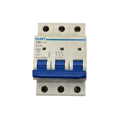 Circuit breaker with CHINT branding on a white background