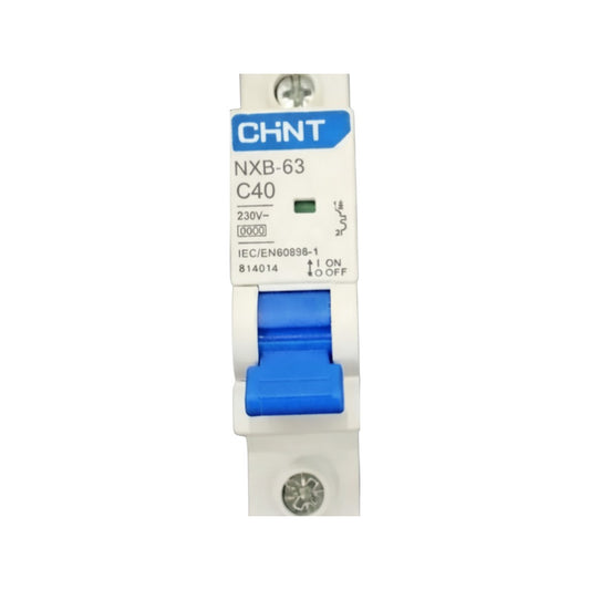 Chint 40A 1P 6KAIC 240V, 1 Module  MCB Miniature Circuit Breaker NXB-63 1P C40 6KA