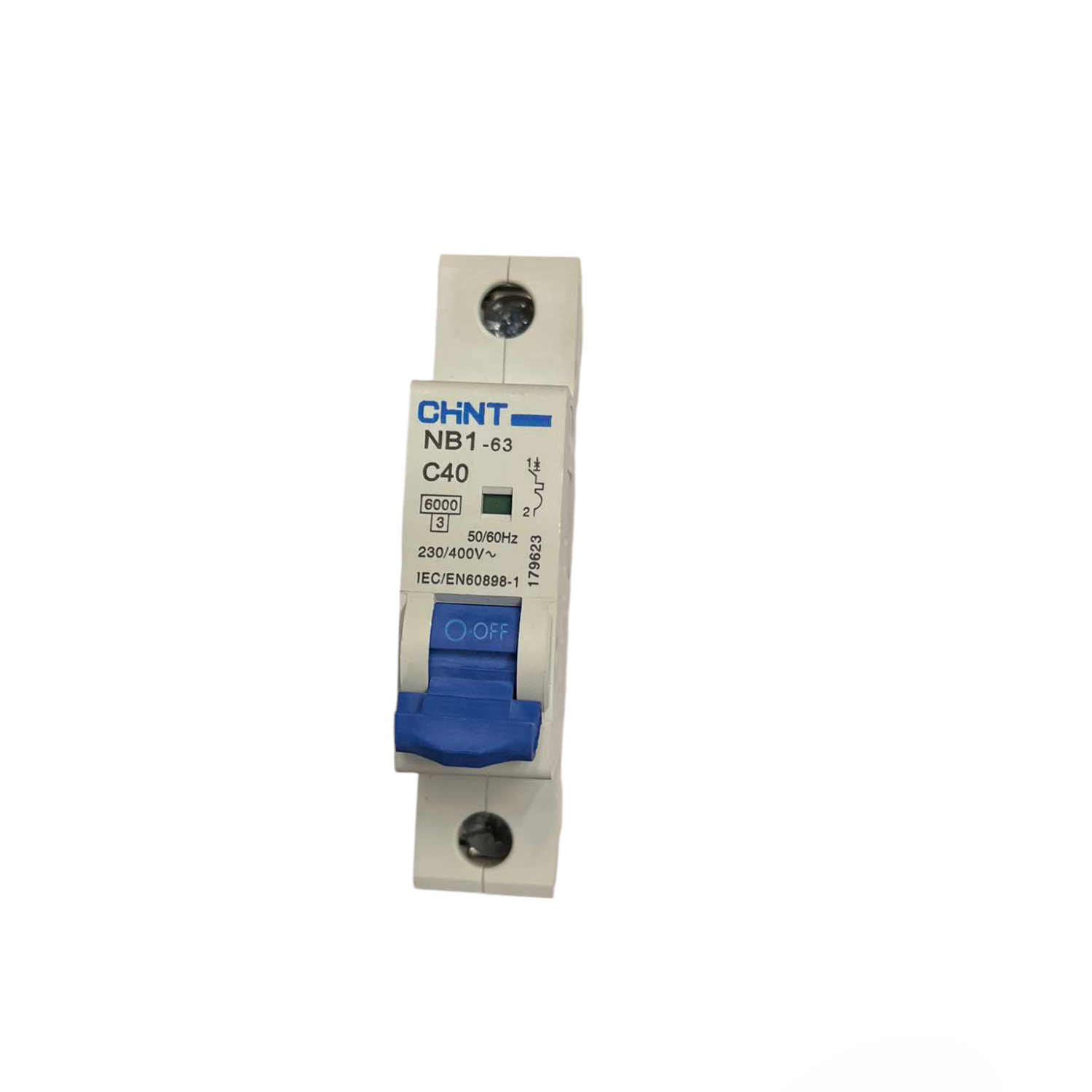 Circuit breaker with CHNT branding on a white background