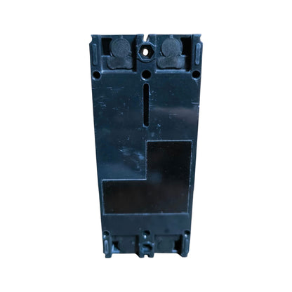 A black plastic electrical component or connector housing shown from the back, isolated on a white background.