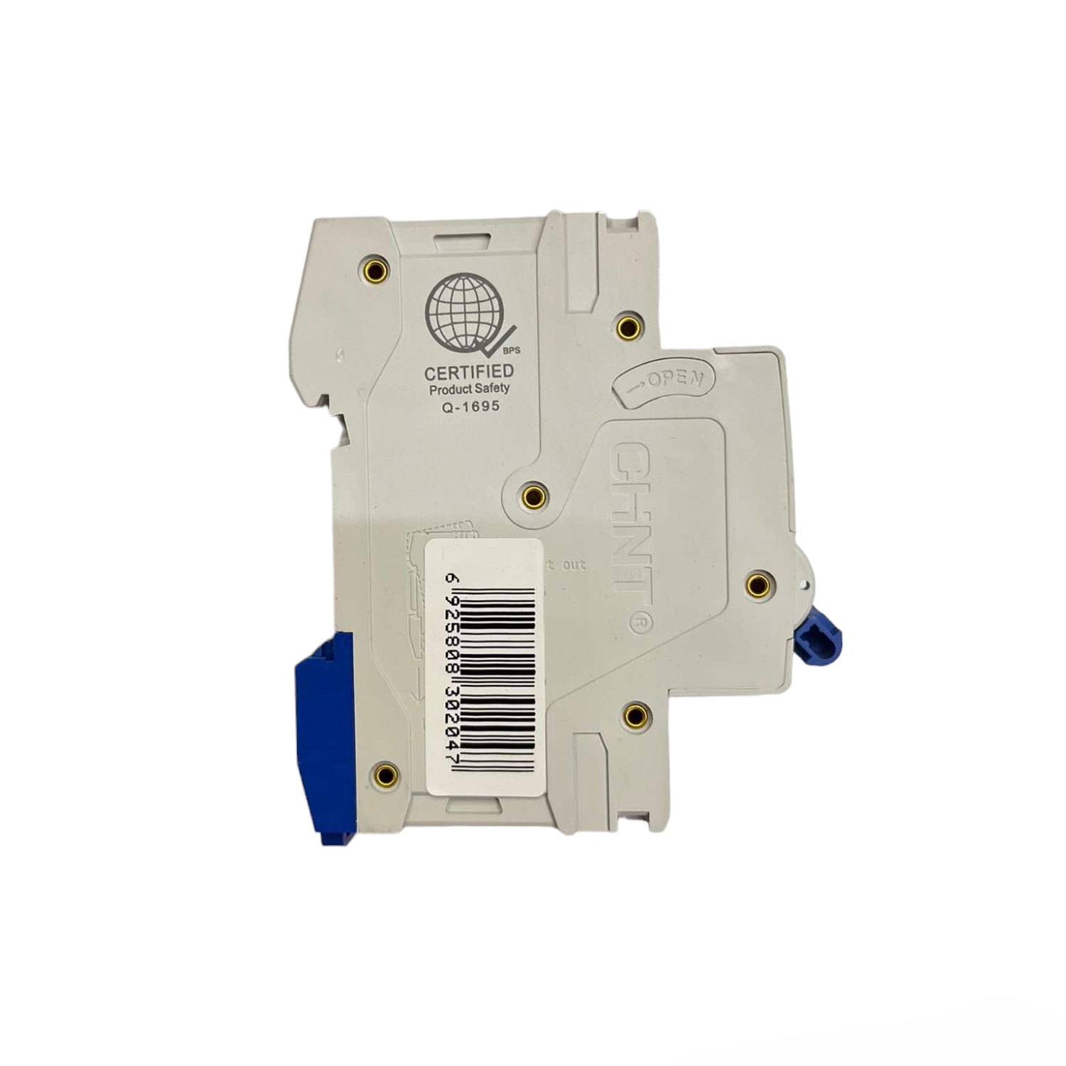 Label printer cartridge with barcode on a white background