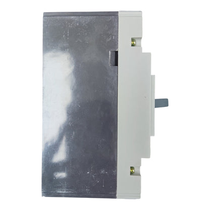 A rectangular electrical component or switch module with a dark gray metallic front panel and a white side housing, shown against a plain white background.
