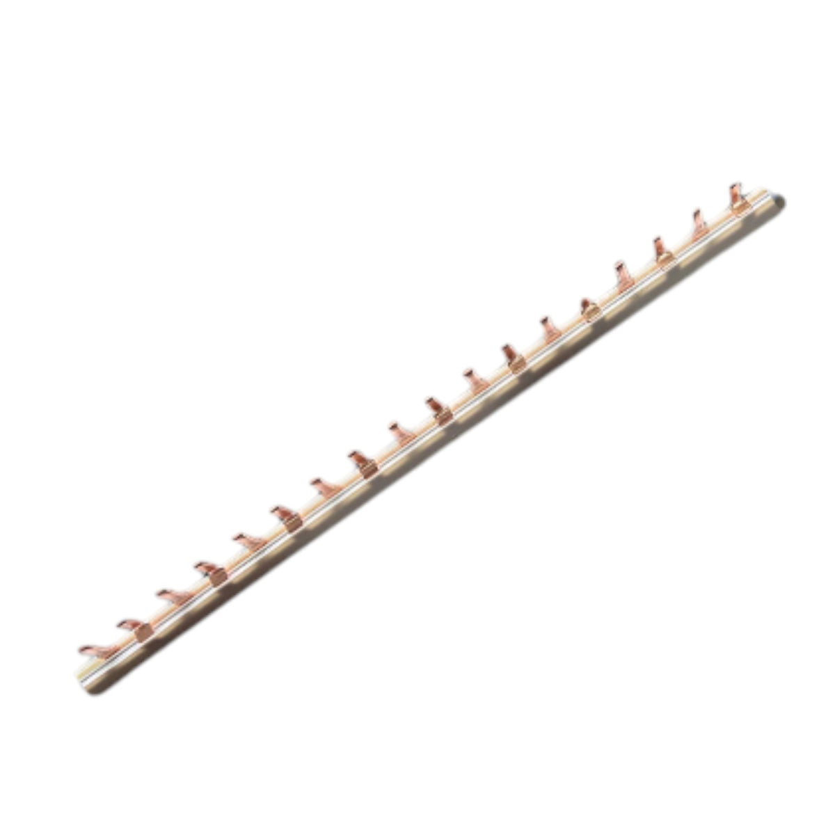 Metal rod with textured surface on a white background