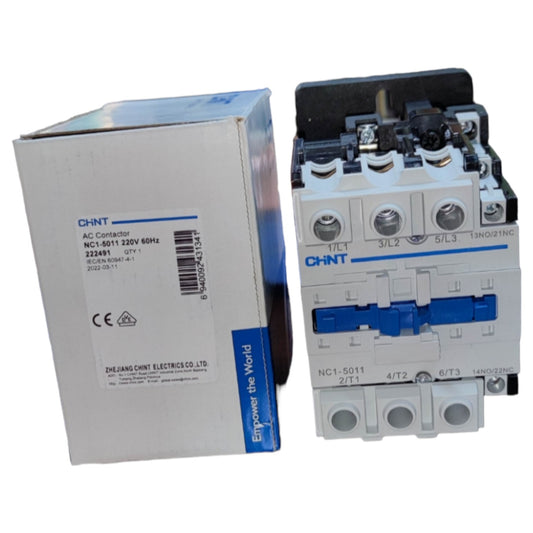 Contactor with packaging on a white background