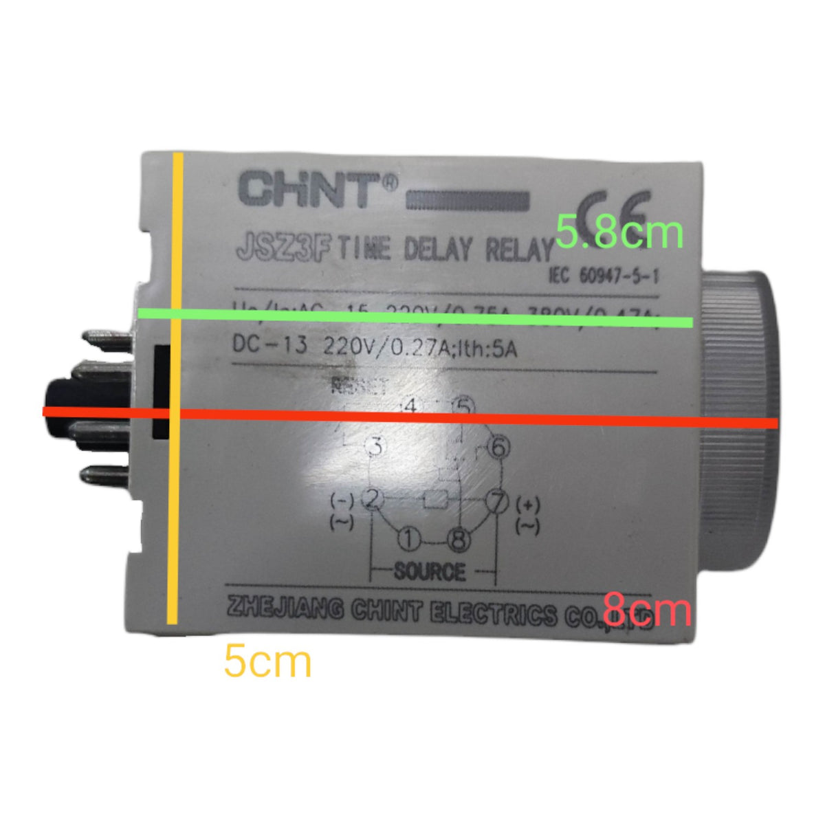 Chint Time Relay Timer 0-2 Mins 220V JSZ3F